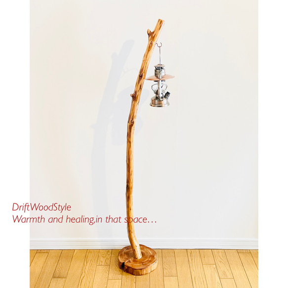 緩やかに曲線を描く大型サイズの流木スタンド ランタンやエアプラントを飾れる置物 北欧 照明 N12 3枚目の画像