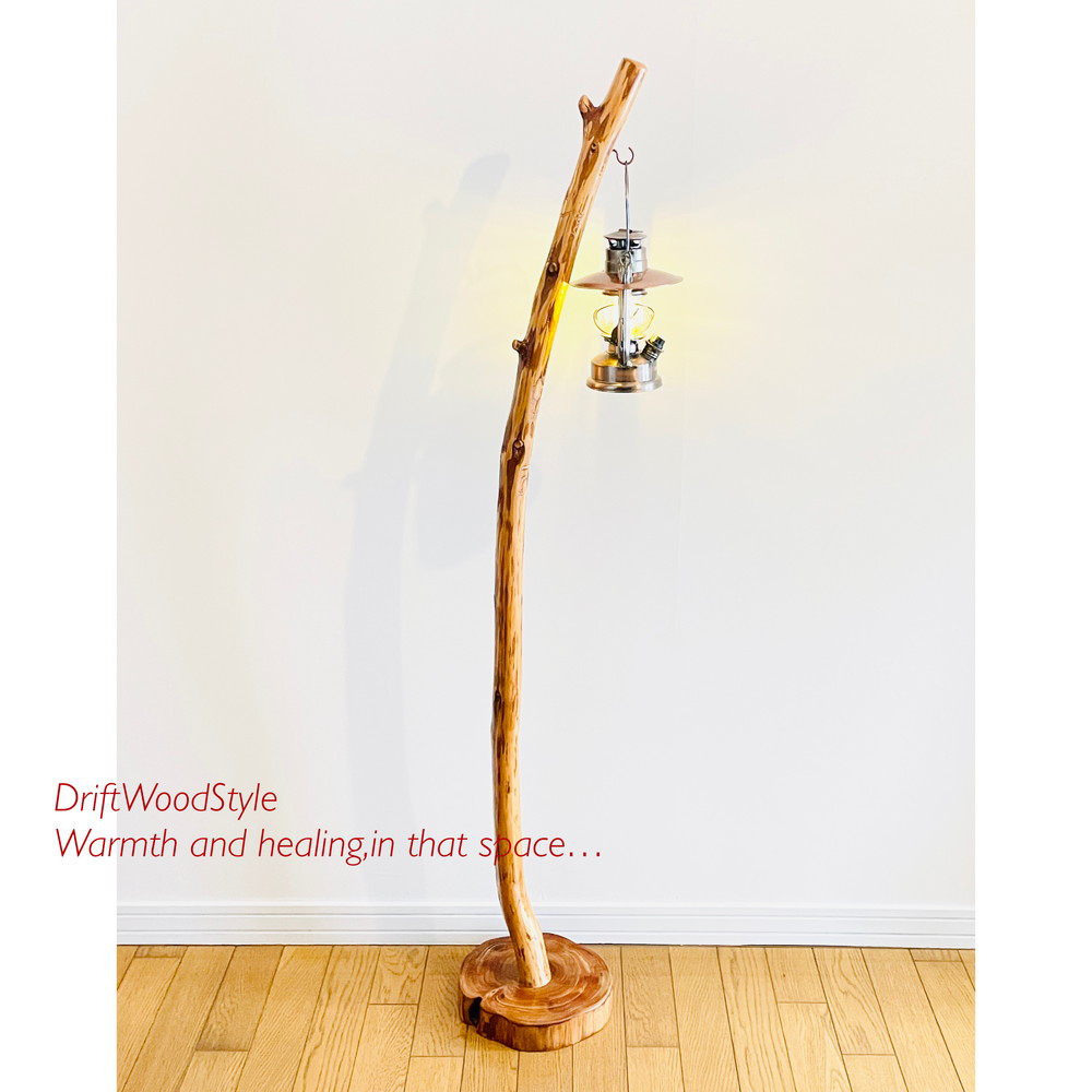 緩やかに曲線を描く大型サイズの流木スタンド ランタンやエアプラントを飾れる置物 北欧 照明 N12