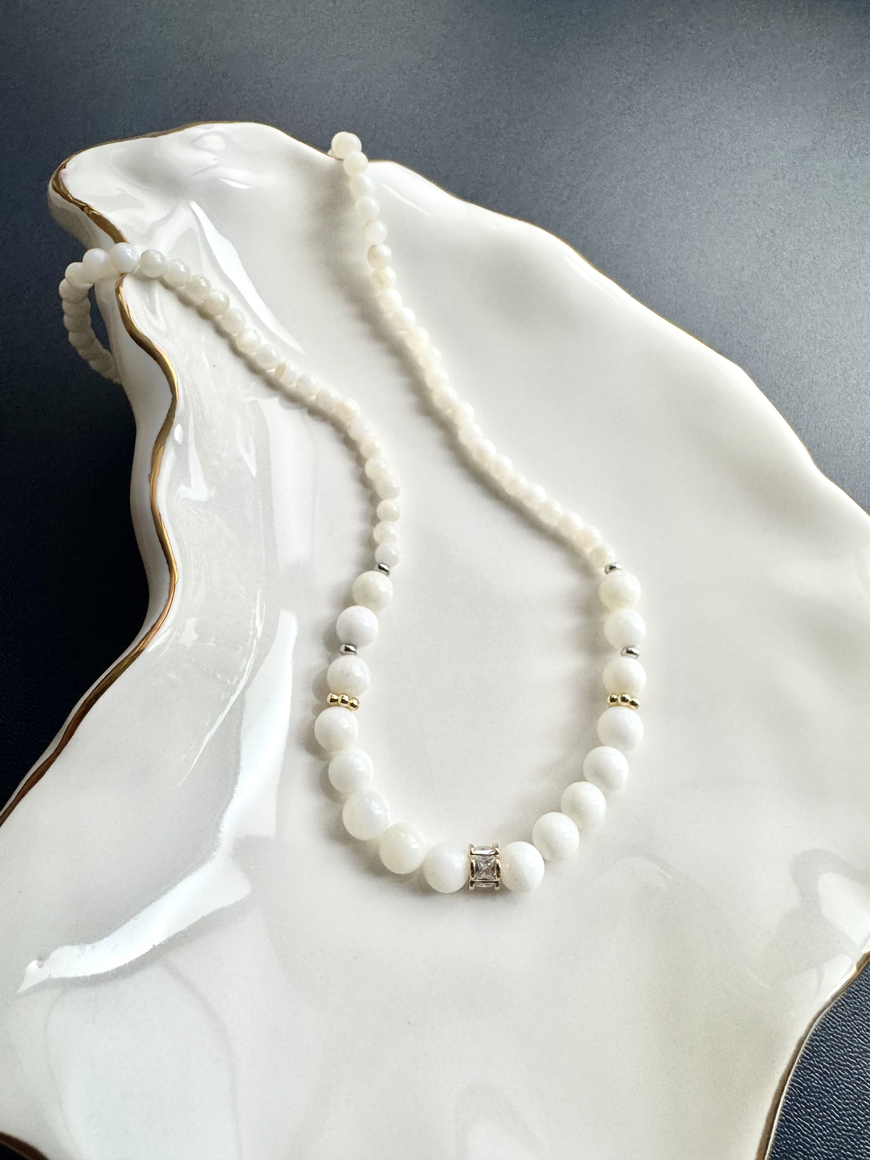 はじまり｜チョーカー　ネックレス Mother of Pearl × Gold × Silver