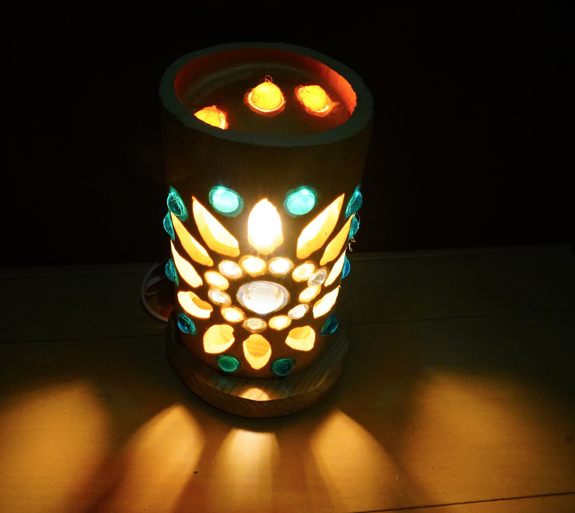 ビー玉◆竹灯り・竹あかり・竹灯籠 全面彫  ～～ 癒しの灯り ★きらり★～～ 4,875円