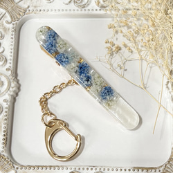 紫陽花 ガラスフレーク バレッタ レジン バレッタ Mira 通販 17671722