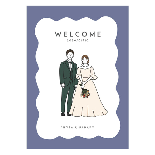 似顔絵ウェルカムボード 結婚式 ウェディング 似顔絵 オーダーイラスト