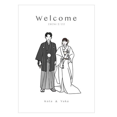 似顔絵ウェルカムボード 結婚式 ウェディング 似顔絵 オーダーイラスト