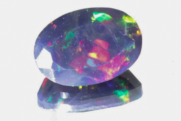 貴重なハニカムパターン ネオン・エレクトリック・フラッシュ☆彡 天然 エチオピアン ブラック オパール 1.135ct