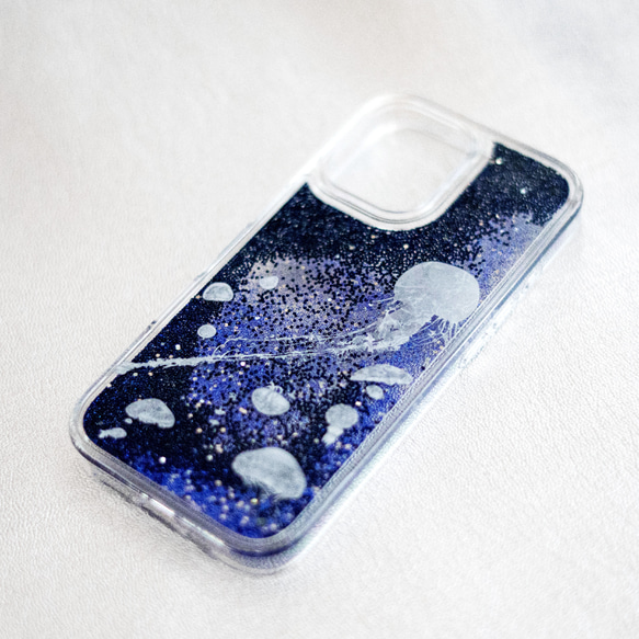 水母 (005) 閃光/灰色混合 iPhone 手機殼，適用於 iPhone 17+ 的智慧型手機殼，透明，閃亮 第6張的照片