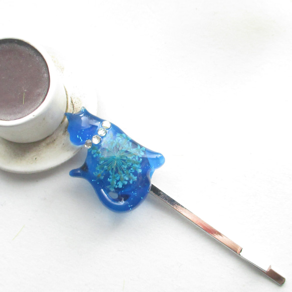 蒼蒼のクォーツニャンコと呼ばれていたのは、川風をこよなくあいする「ギンジ」でした♪<1点ものヘアピン>HP285 2枚目の画像