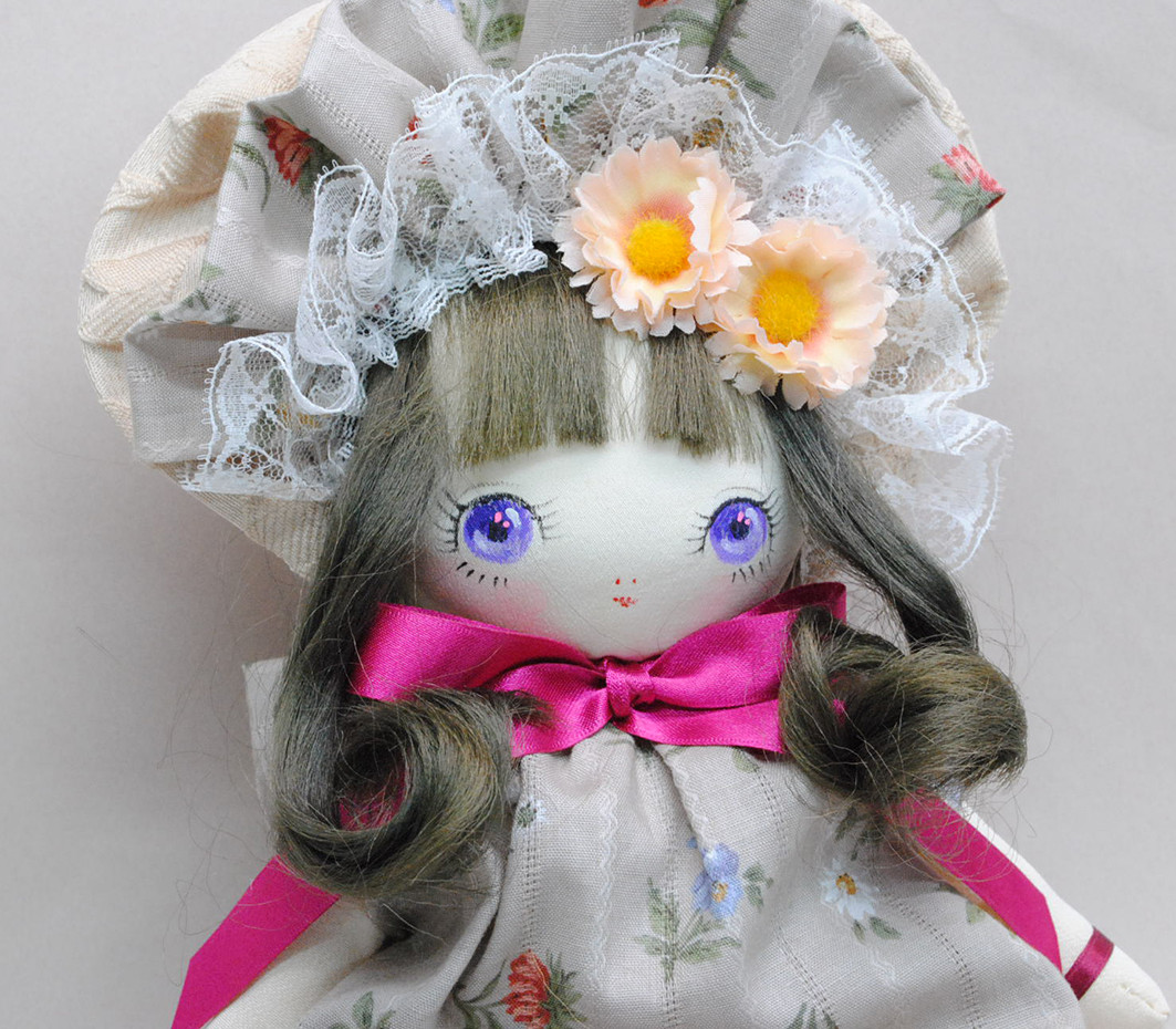 文化人形風創作人形 26センチ グレー系