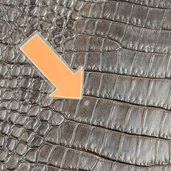 ワニ革 クロコ 半艶マット  ニコチン No.C009327 11枚目の画像