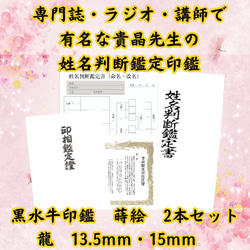 龍雲姓名判断鑑定印鑑お作りします！本黒水牛印鑑15mm☆吉相体☆印鑑