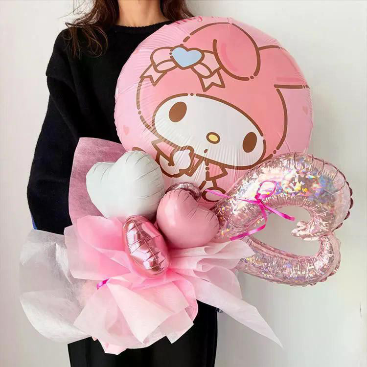 卒業バルーン◆ブーケ型◆マイメロディ バルーン ブーケ H50cm★マイメロ サンリオ◆名入れ