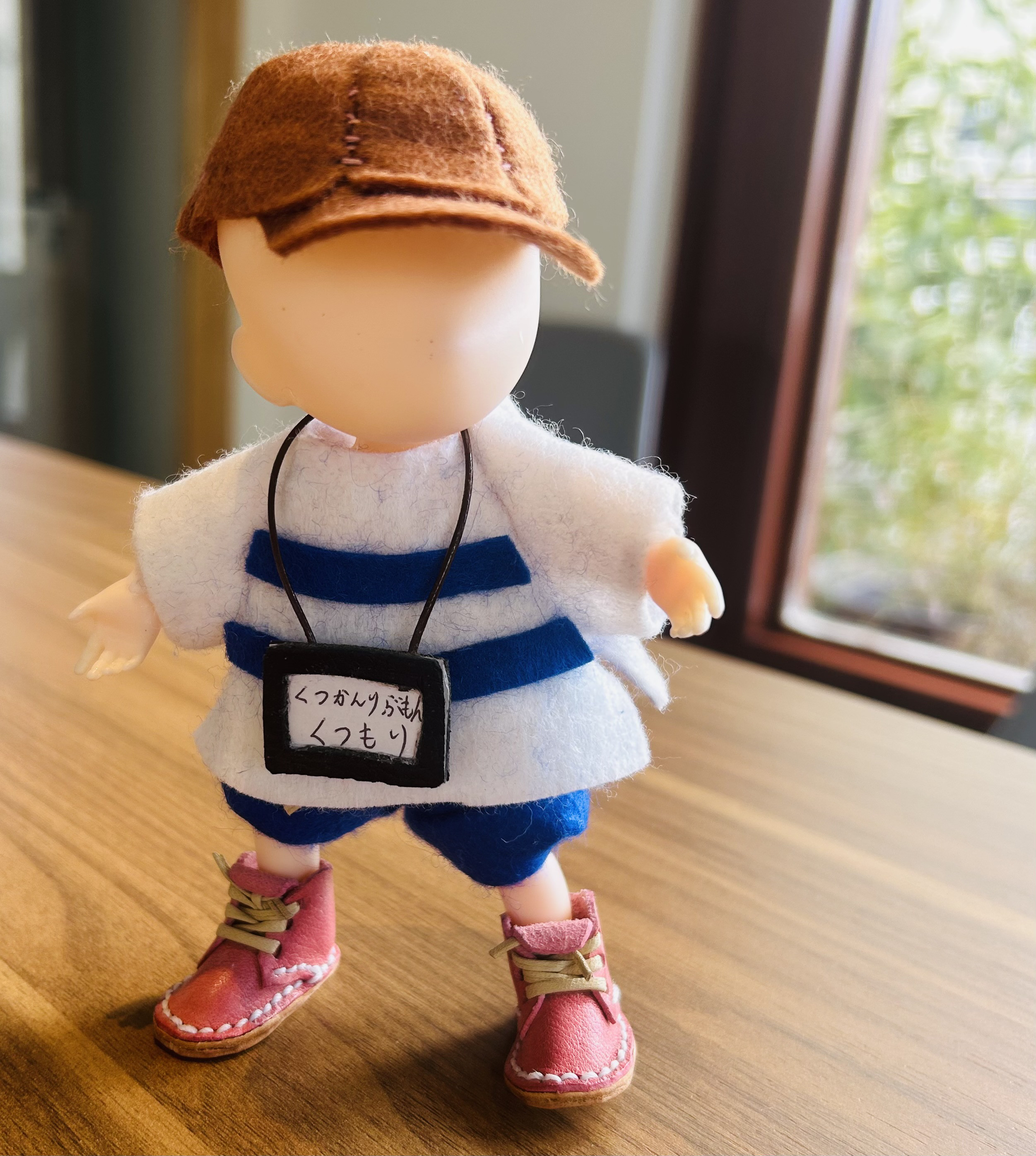 本革ミニチュア革靴ドール革職人靴もりくん15㎝一点物