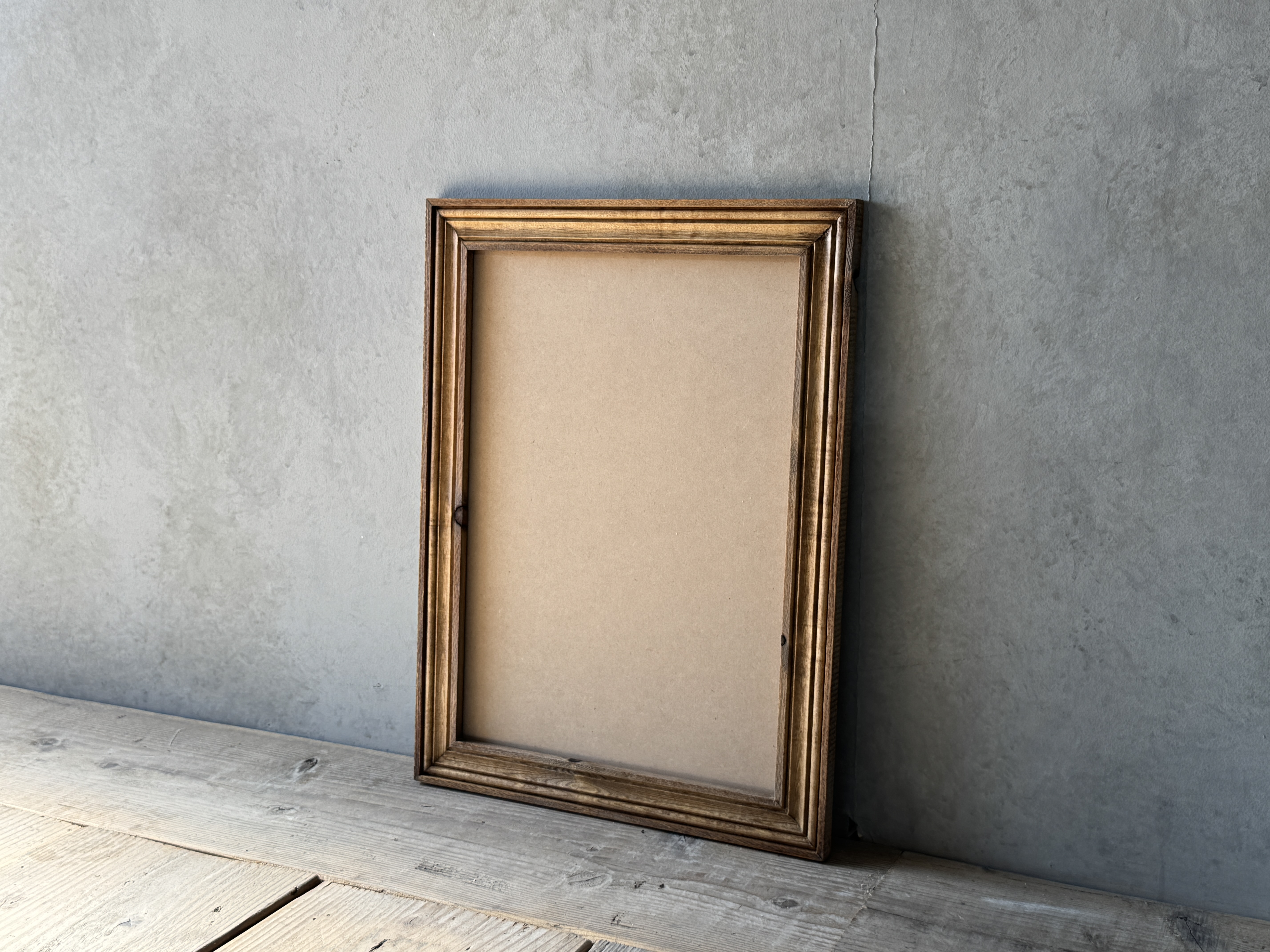 【B4対応】アンティーク　木製 額縁　ミラー　写真　ポスター　インダストリアル　セミオーダー　フレーム