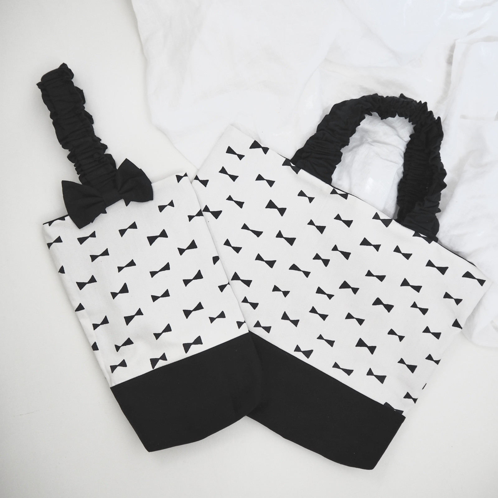 入園入学グッズ セット ☆ フリフリハンドル リボン モノトーン