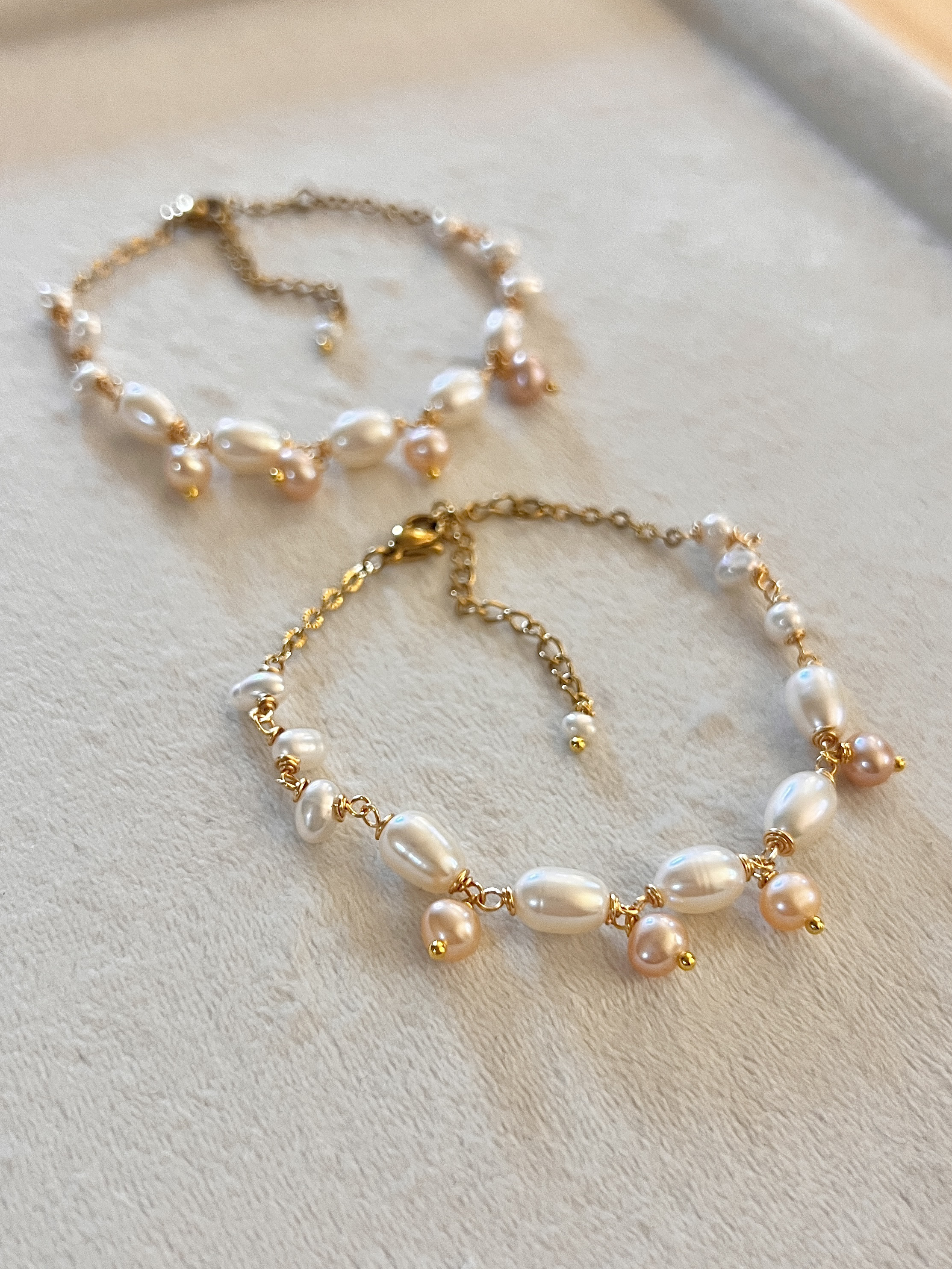 Diana collection ゆらゆらでエレガントな不揃いロングバロックパールブレスレット（受注製作)