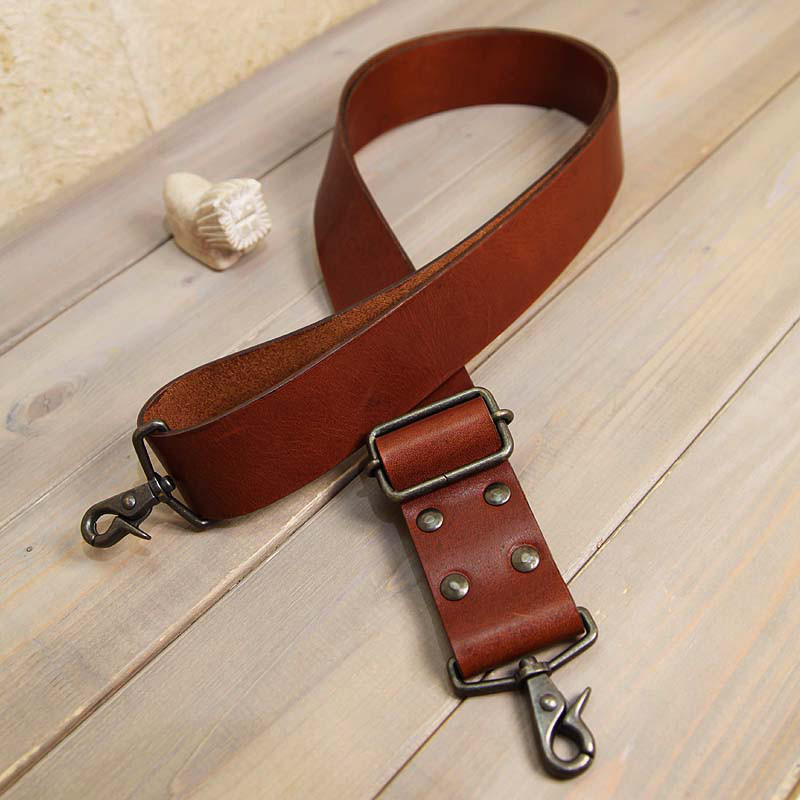 oilバケッタヌメ革【茶 40mm幅一枚革】付替ショルダーベルト ストラップ152～86cmm斜め掛け長いロングサイズ