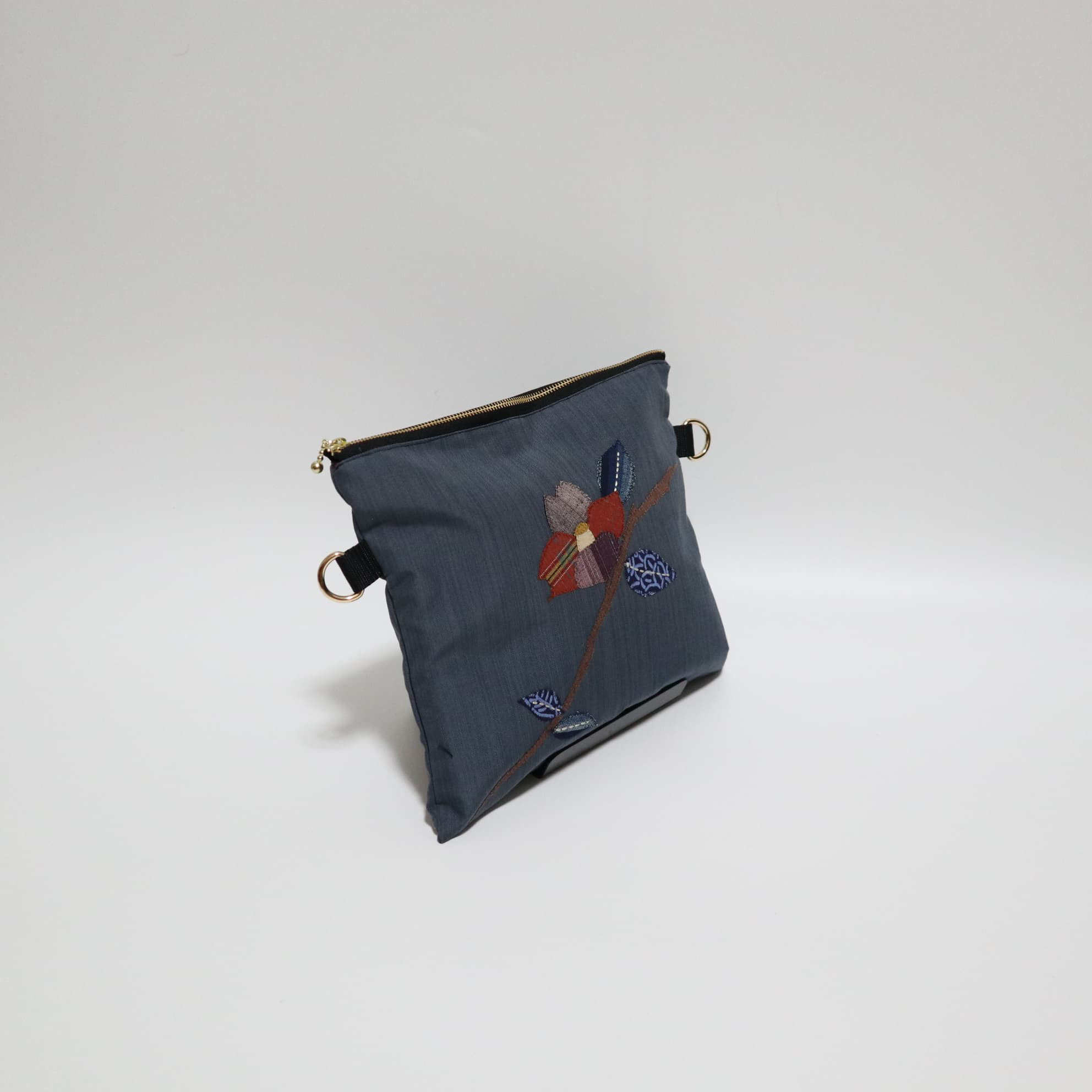 ■着物帯リメイク■　2WAYフラットポーチ（FP2519-NRF）