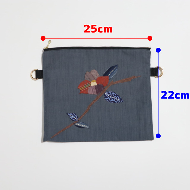 ■着物帯リメイク■　2WAYフラットポーチ（FP2519-NRF）