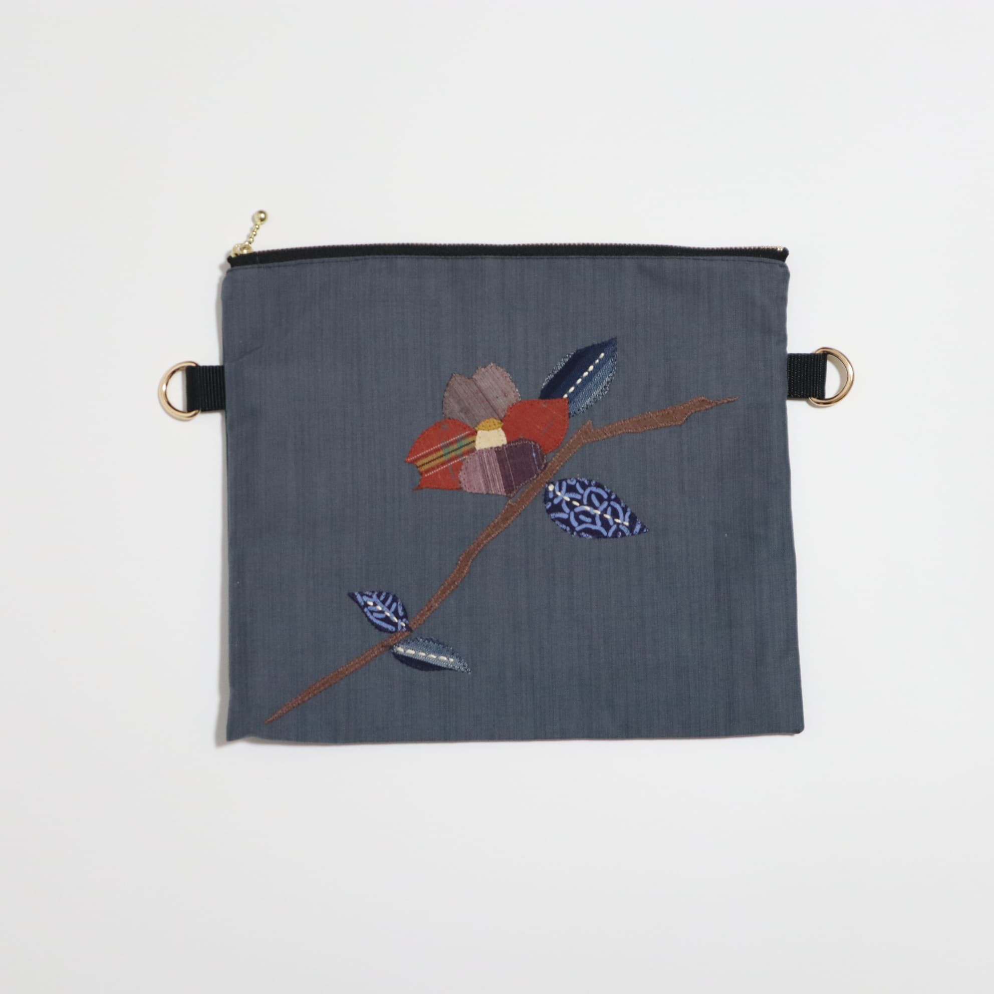 ■着物帯リメイク■　2WAYフラットポーチ（FP2519-NRF）