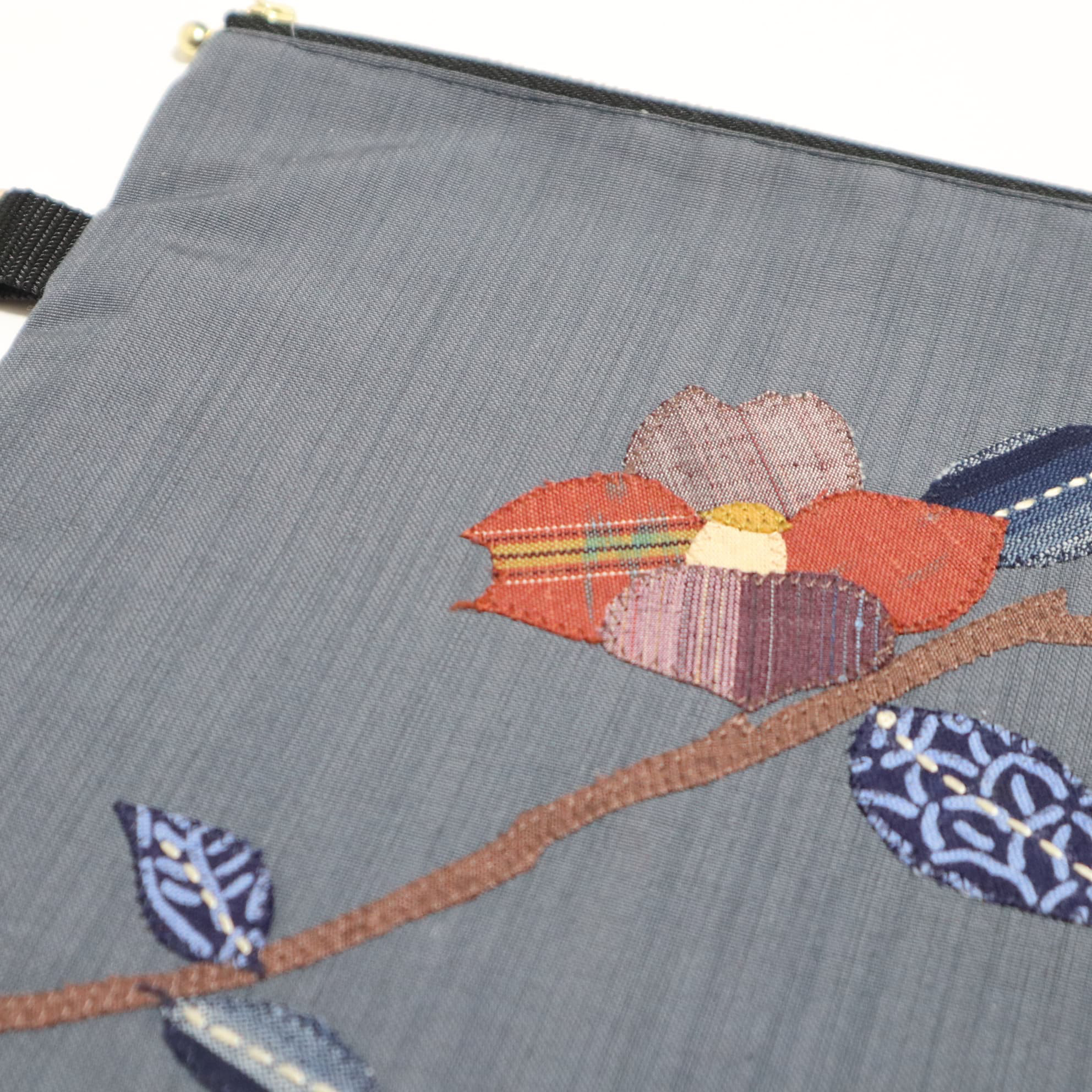 ■着物帯リメイク■　2WAYフラットポーチ（FP2519-NRF）