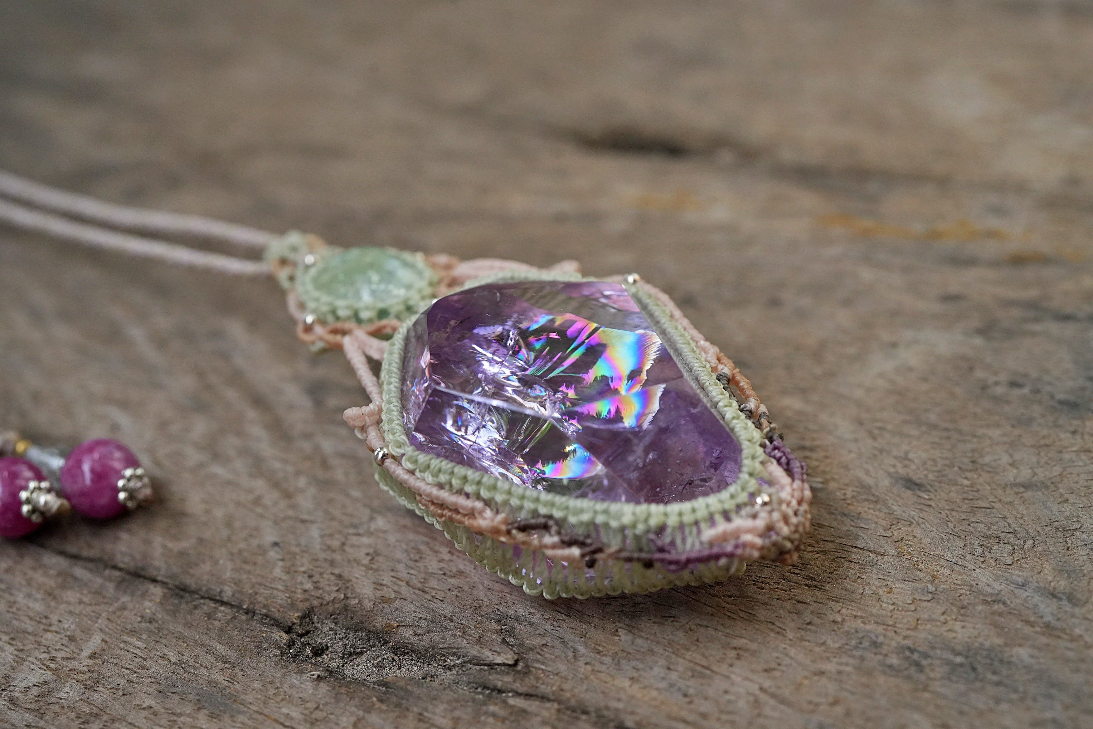 虹★Aquamarine amethyst ネックレス 2573