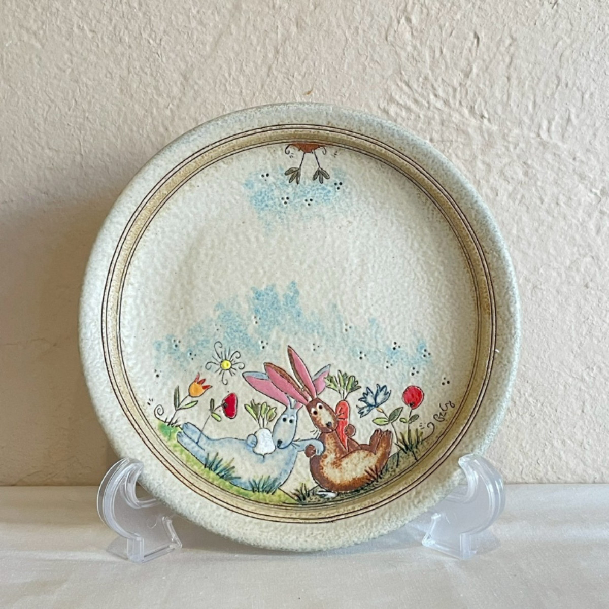 【プレート（皿）】　うさぎ　お食事　なかよし