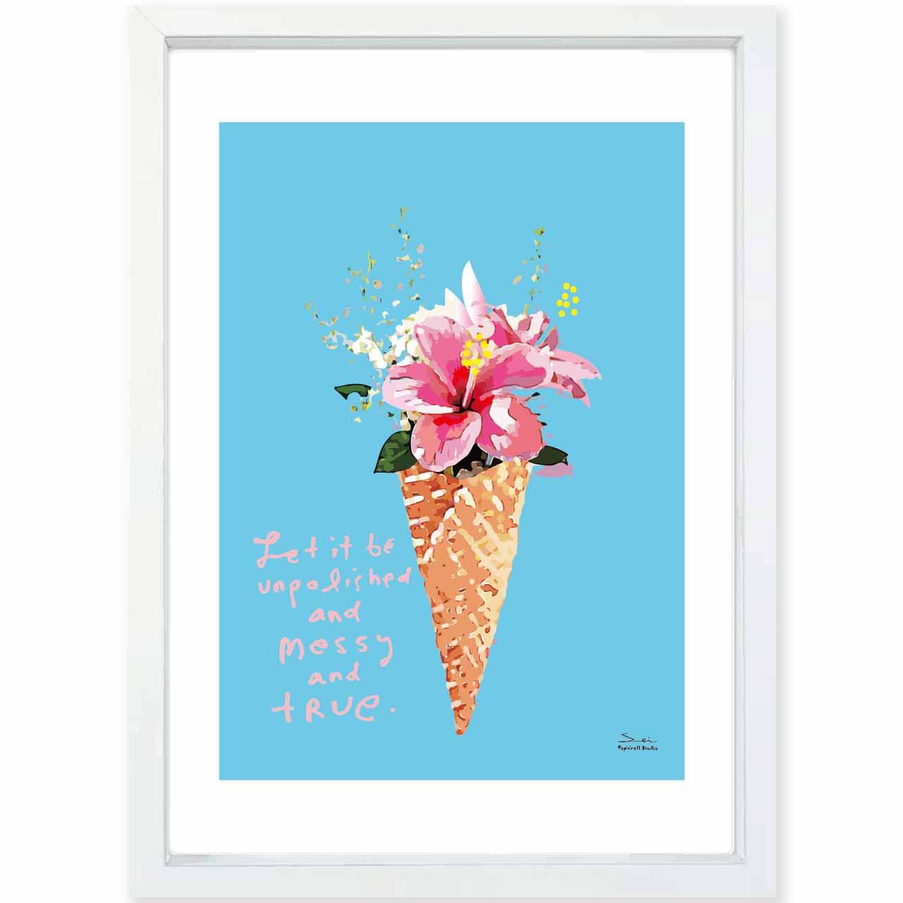 コーンフラワー　花　送料無料　イラスト　お気に入り12000件突破　アートポスター　アート/sei検索新着順　3992