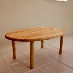 送料無料】国産杉板使用 葉っぱ形ローテーブル ローテーブル・リビング