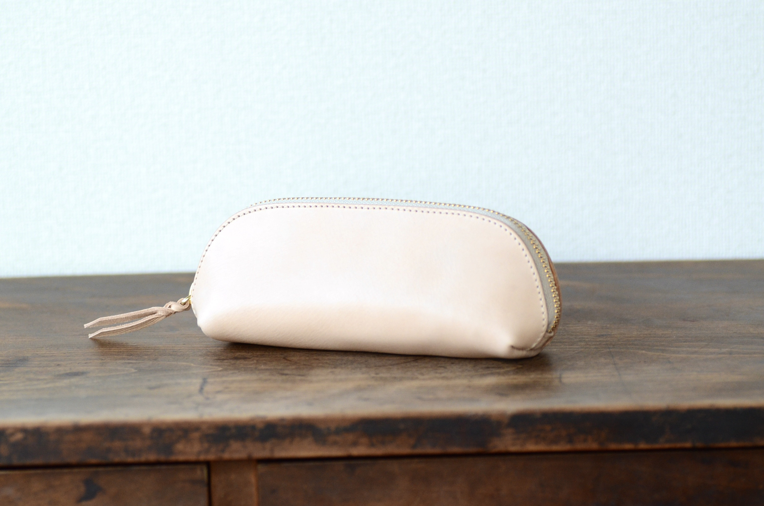 太筆箱　ヌメ革【レザーペンケース ワイド】