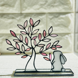 ステンドグラス】イースターバニーのオーナメント その他インテリア