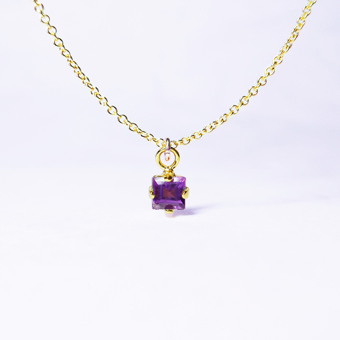 深紫の宝石。アメジスト・ネックレス　[送料無料]