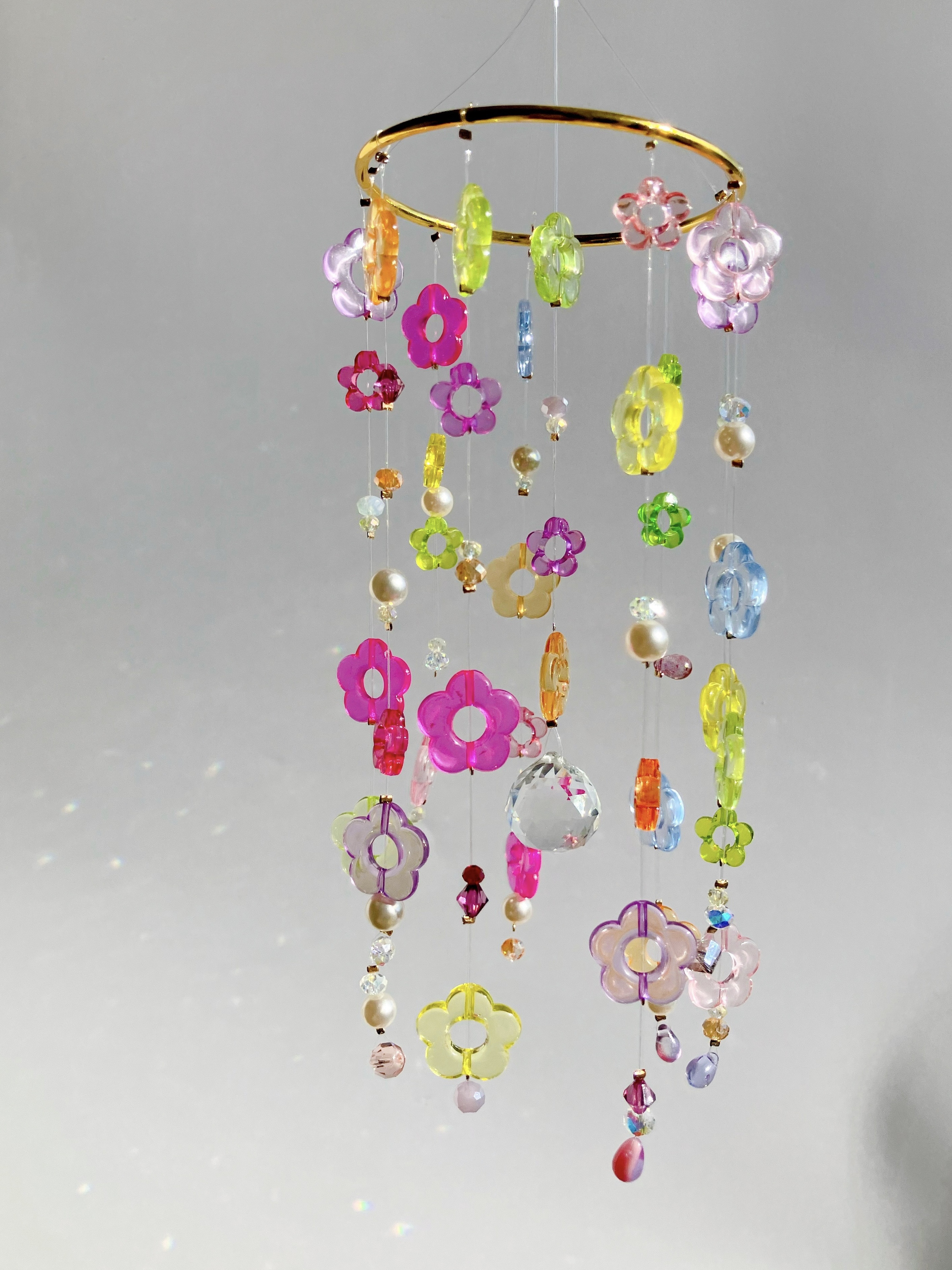 夢見るモビールサンキャッチャー　ポップフラワー