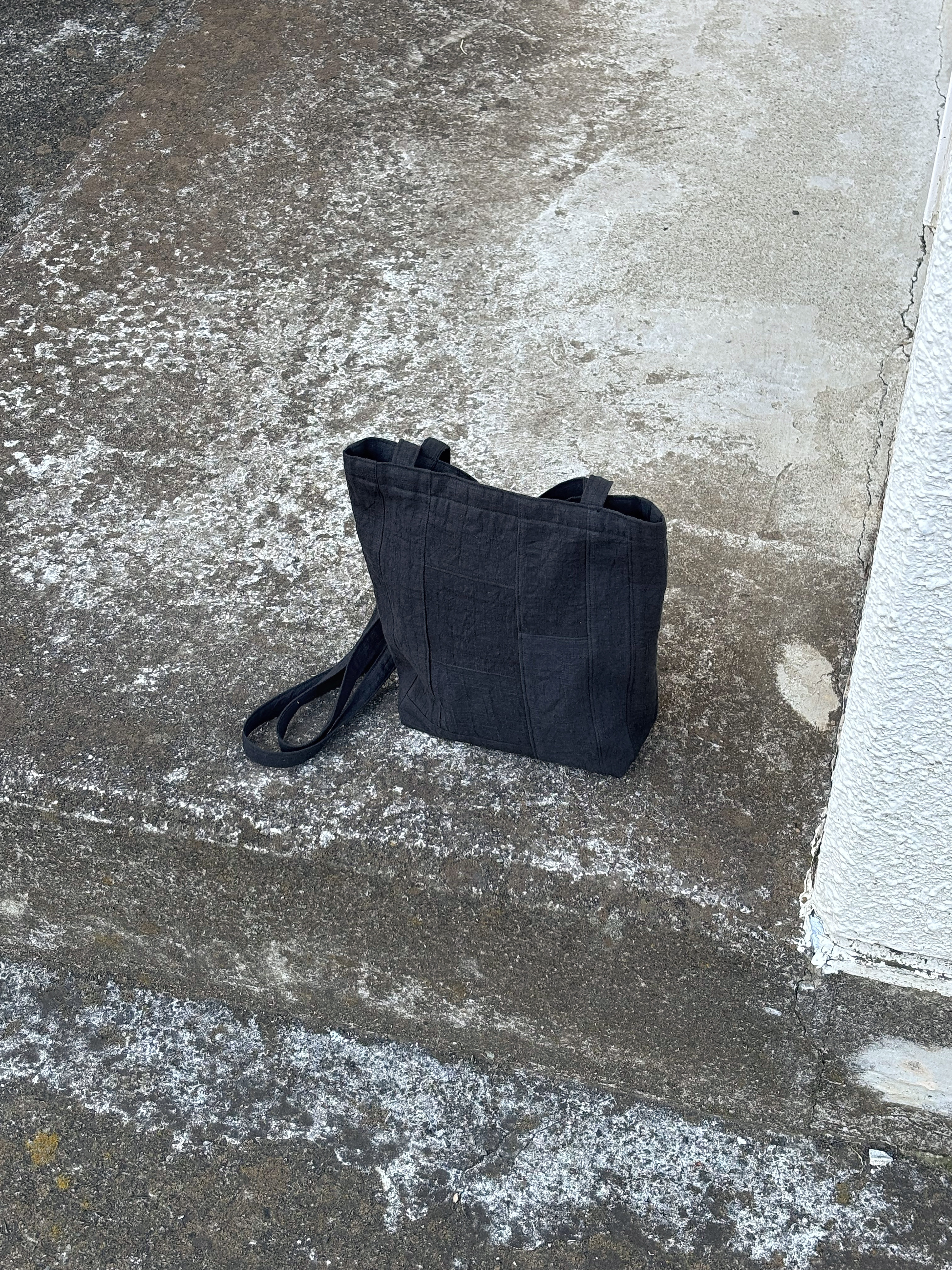 ワッシャーコットンのパッチワークトートバッグ