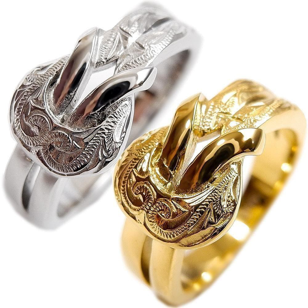 ハワイアンジュエリー シルバーリング 指輪 スクロール レディース プルメリア