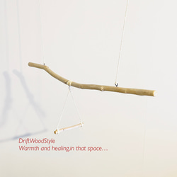 流木止まり木  70ｃｍのシンプルな天然流木の小鳥の止まり木 吊り下げタイプ インコ 鳥 ブランコ 自然木 N6 8枚目の画像