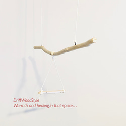 流木止まり木  70ｃｍのシンプルな天然流木の小鳥の止まり木 吊り下げタイプ インコ 鳥 ブランコ 自然木 N6 7枚目の画像