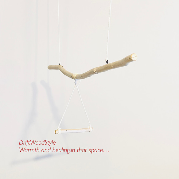 流木止まり木  70ｃｍのシンプルな天然流木の小鳥の止まり木 吊り下げタイプ インコ 鳥 ブランコ 自然木 N6 7枚目の画像
