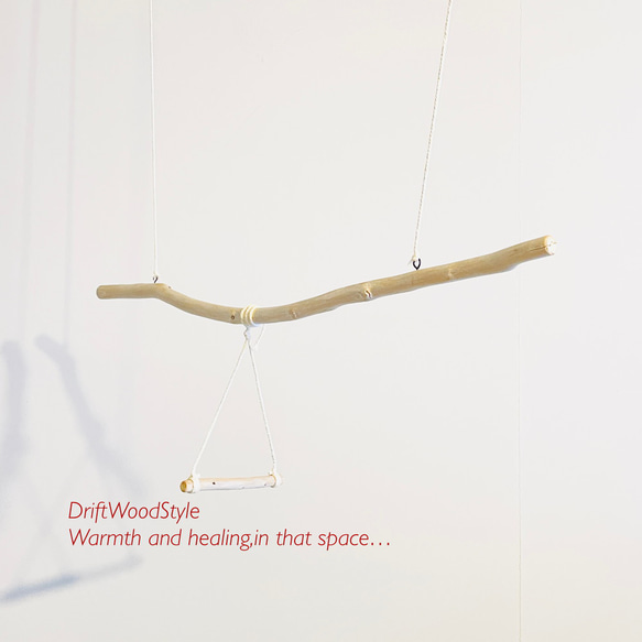 流木止まり木  70ｃｍのシンプルな天然流木の小鳥の止まり木 吊り下げタイプ インコ 鳥 ブランコ 自然木 N6 5枚目の画像