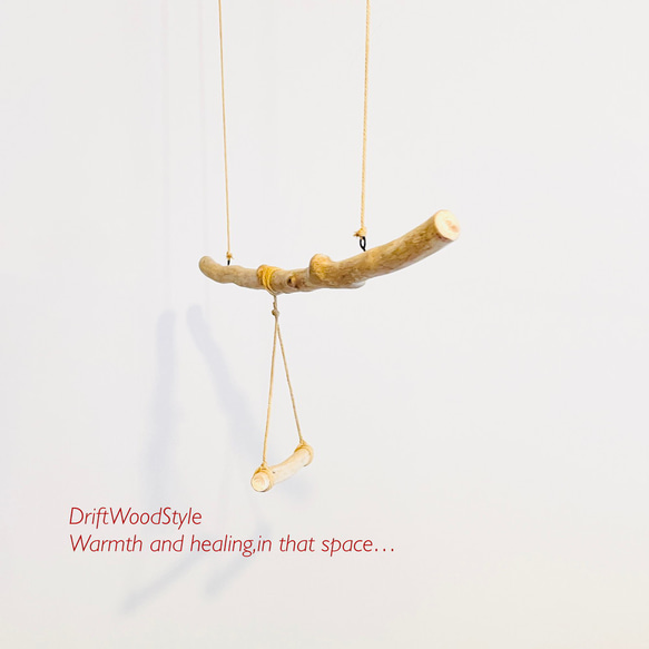 流木止まり木  70ｃｍのシンプルな天然流木の小鳥の止まり木 吊り下げタイプ インコ 鳥 ブランコ 自然木 N7 7枚目の画像