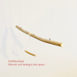 流木止まり木  70ｃｍのシンプルな天然流木の小鳥の止まり木 吊り下げタイプ インコ 鳥 ブランコ 自然木 N8 8枚目の画像