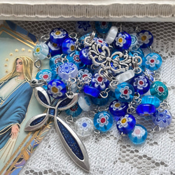 ラピスラズリのロザリオ（薔薇の十字架） ネックレス・ペンダント