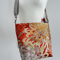 帯リメイクバッグ あずま袋、風呂敷袋、エコバッグ、ショッピング