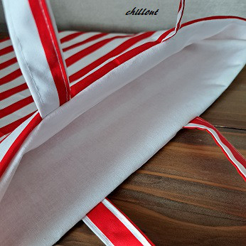 【入園・入学】入園バッグ５点セット：ストライプレッド【0674】