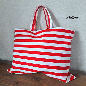 【入園・入学】入園バッグ５点セット：ストライプレッド【0674】