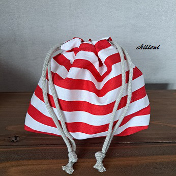 【入園・入学】入園バッグ５点セット：ストライプレッド【0674】