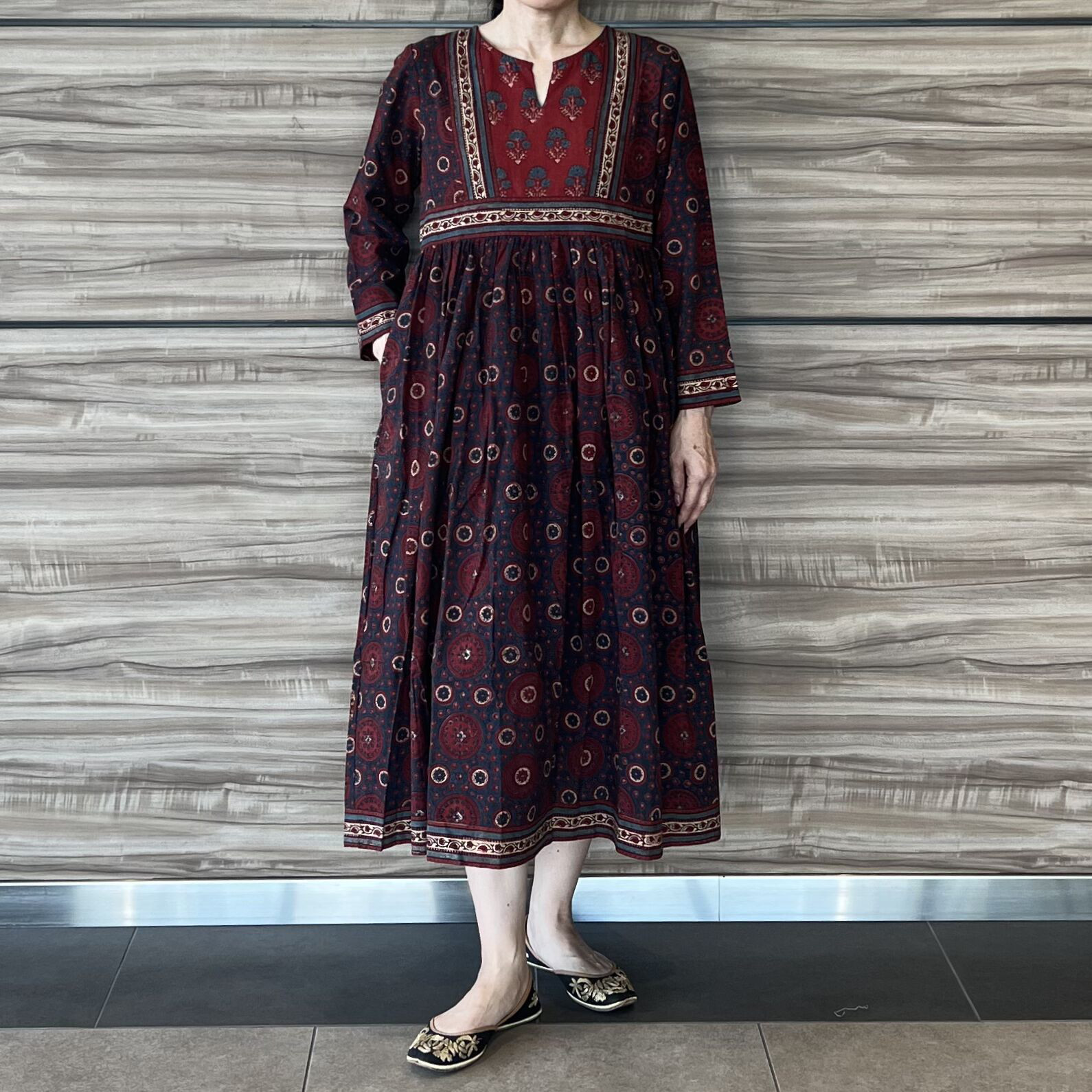 アジュラックヨークワンピース　インディゴ　Lサイズ