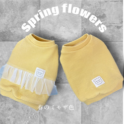 ギャザースモック＊犬服ハンドメイド＊SS〜L＊techichi ペット服