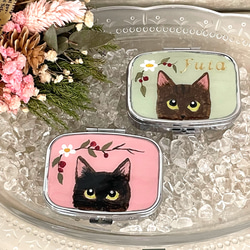 ねこのねがい＊誕生石チャーム】猫モチーフの天然石入りレジン