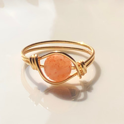 ガーネット 18KGP 指輪 天然石 フリーサイズ オープンリング（7〜11号