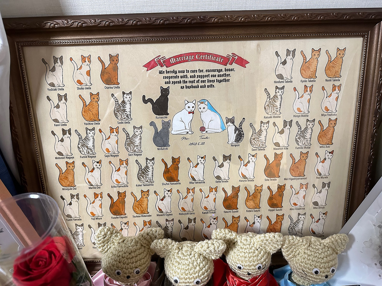 結婚証明書ー誓い@猫の集会｜ 猫好き専用｜ ゲスト参加型ウェルカムボード｜【送料無料】人前式におすすめ！猫のチップ