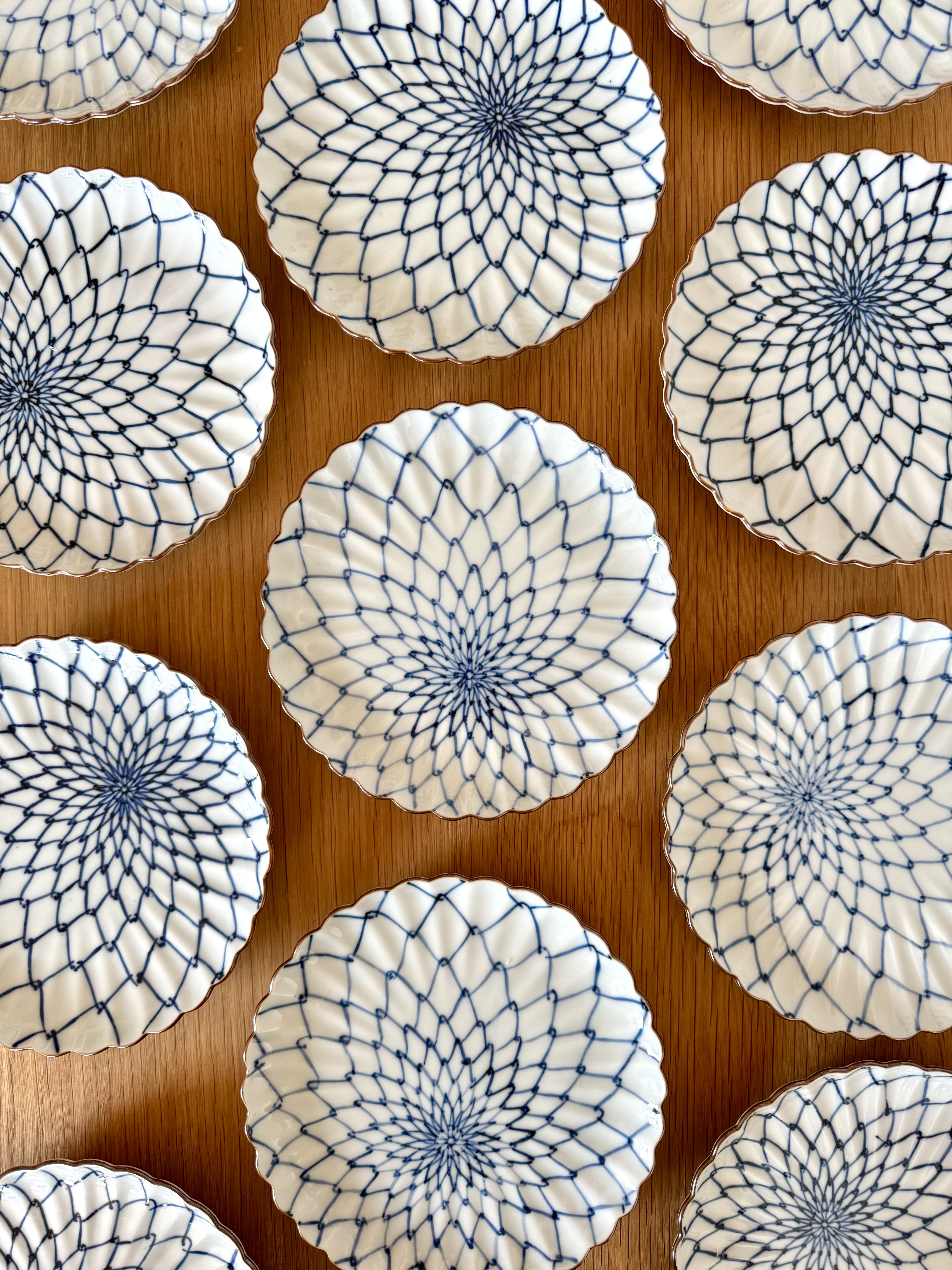 【京焼・清水焼】京都　水野春陽窯　染付　網　中皿